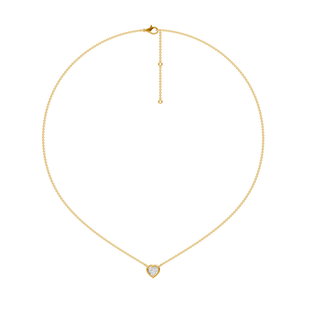 Pendentif diamant naturel coeur 0.50 carat or jaune Brunella