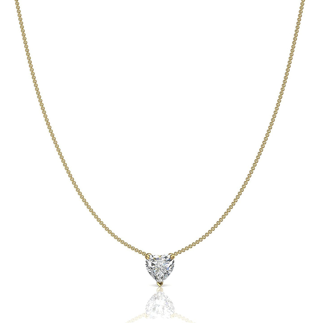 Pendentif diamant naturel coeur 0.50 carat or jaune Ella