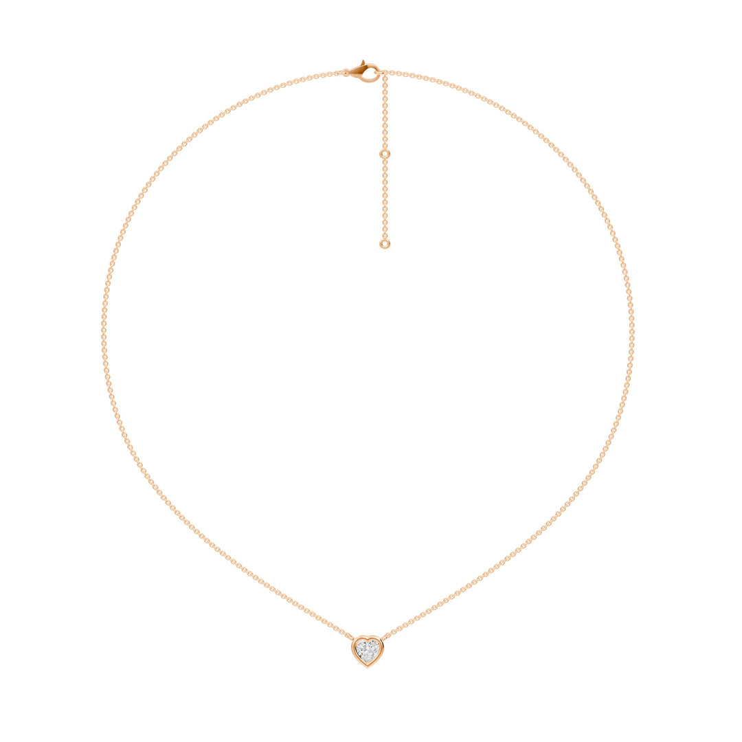 Pendentif diamant naturel coeur 0.50 carat or rose Brunella