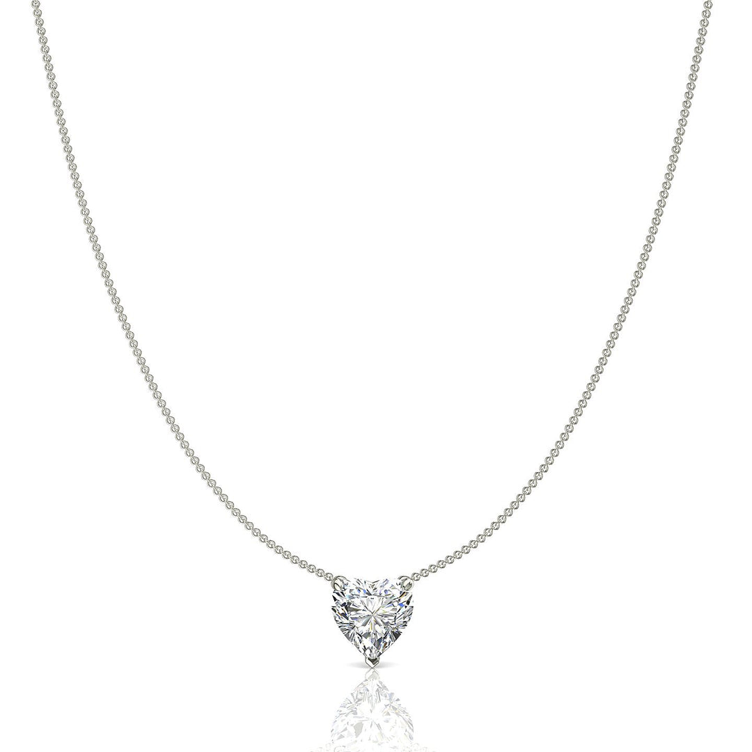 Pendentif diamant naturel coeur 0.60 carat or blanc Ely