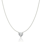 Pendentif diamant naturel coeur 0.60 carat or blanc Ely