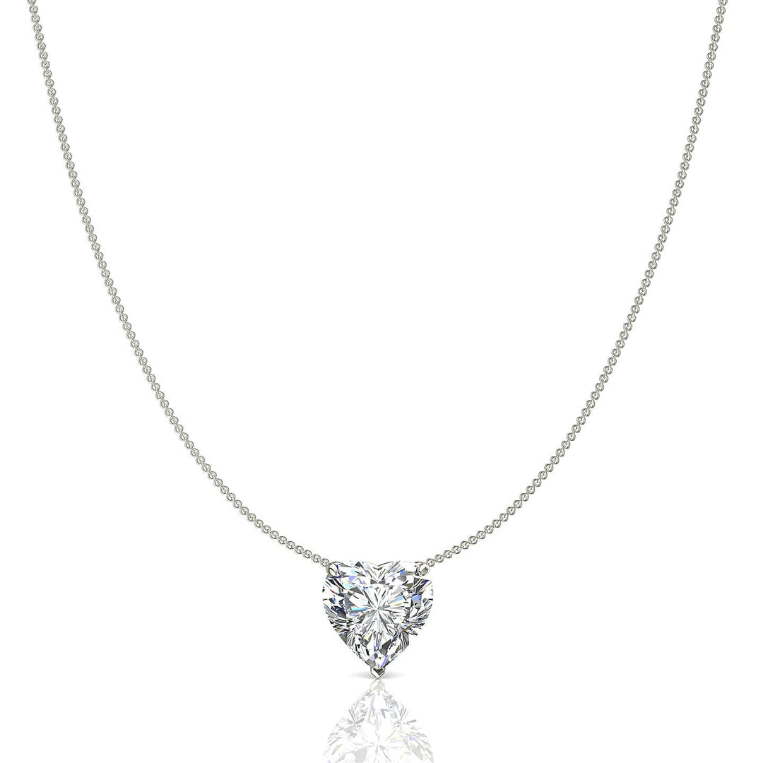 Pendentif diamant naturel coeur 1.00 carat or blanc Ely