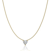 Pendentif diamant naturel coeur 1.00 carat or jaune Ella