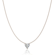 Pendentif diamant naturel coeur 1.00 carat or rose Ella