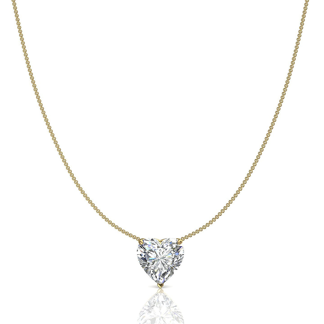 Pendentif diamant naturel coeur 1.20 carat or jaune Ely