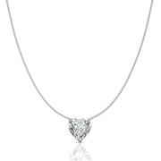 Pendentif diamant naturel coeur 1.70 carat or blanc Ely
