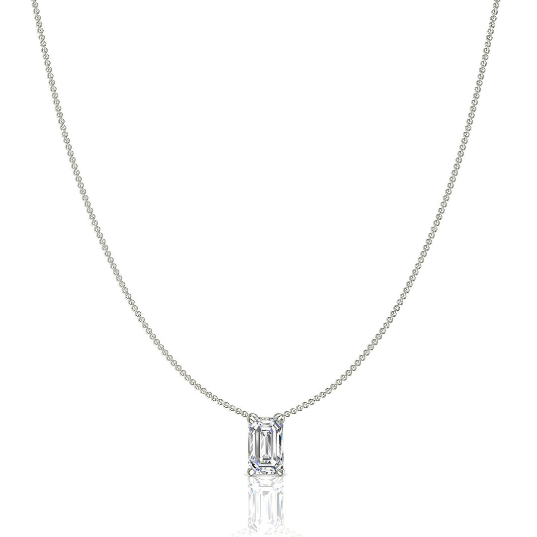 Pendentif diamant naturel Émeraude 0.50 carat or blanc Ely