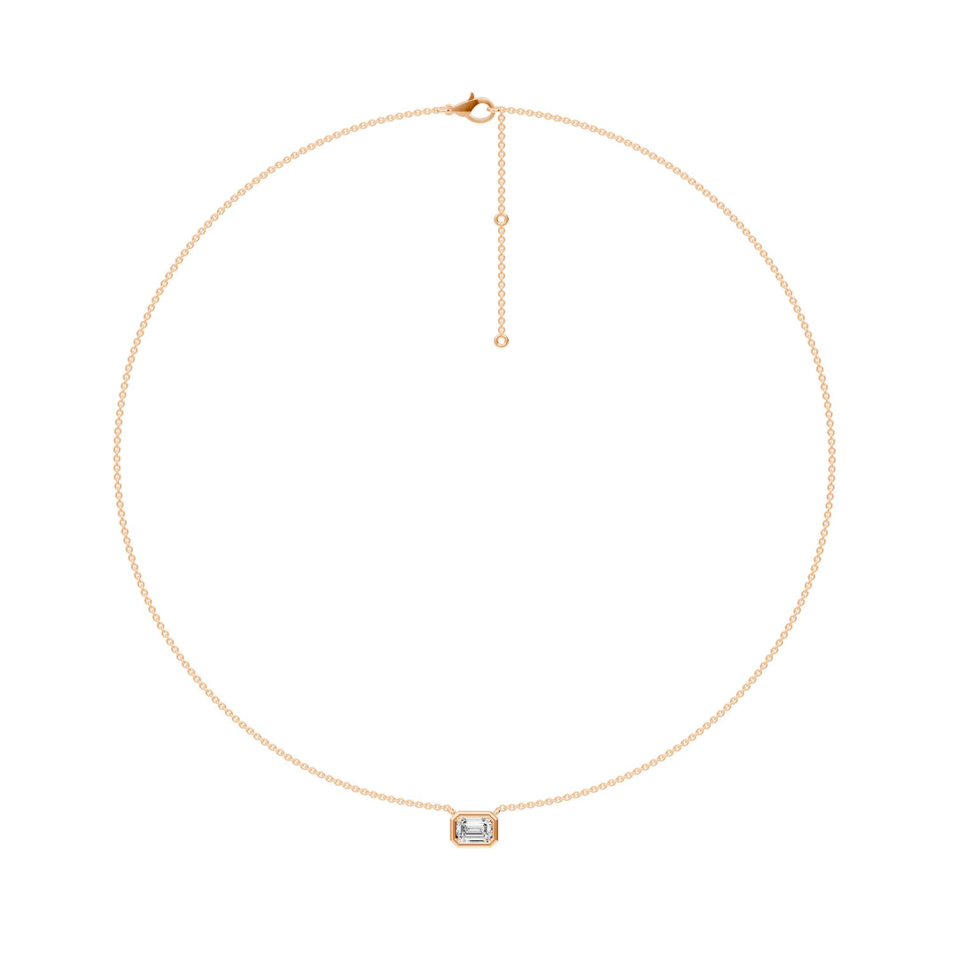 Pendentif diamant naturel Émeraude 0.50 carat or rose Cornelia