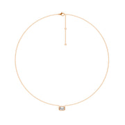 Pendentif diamant naturel Émeraude 0.50 carat or rose Cornelia