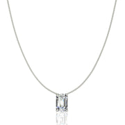 Pendentif diamant naturel Émeraude 1.00 carat or blanc Ely