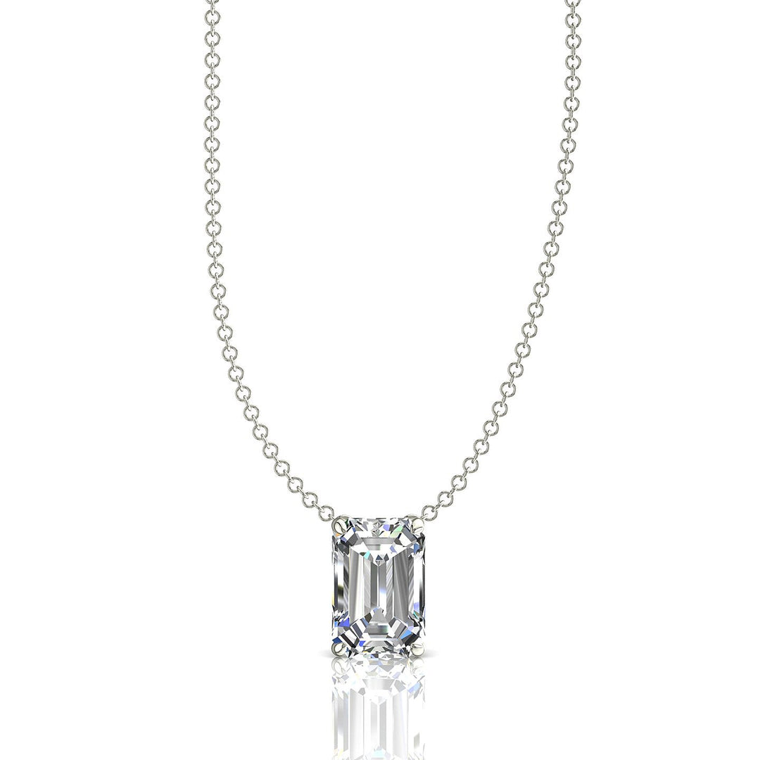 Pendentif diamant naturel Émeraude 2.00 carat or blanc Ely