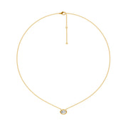 Pendentif diamant naturel ovale 0.50 carat or jaune Augusta