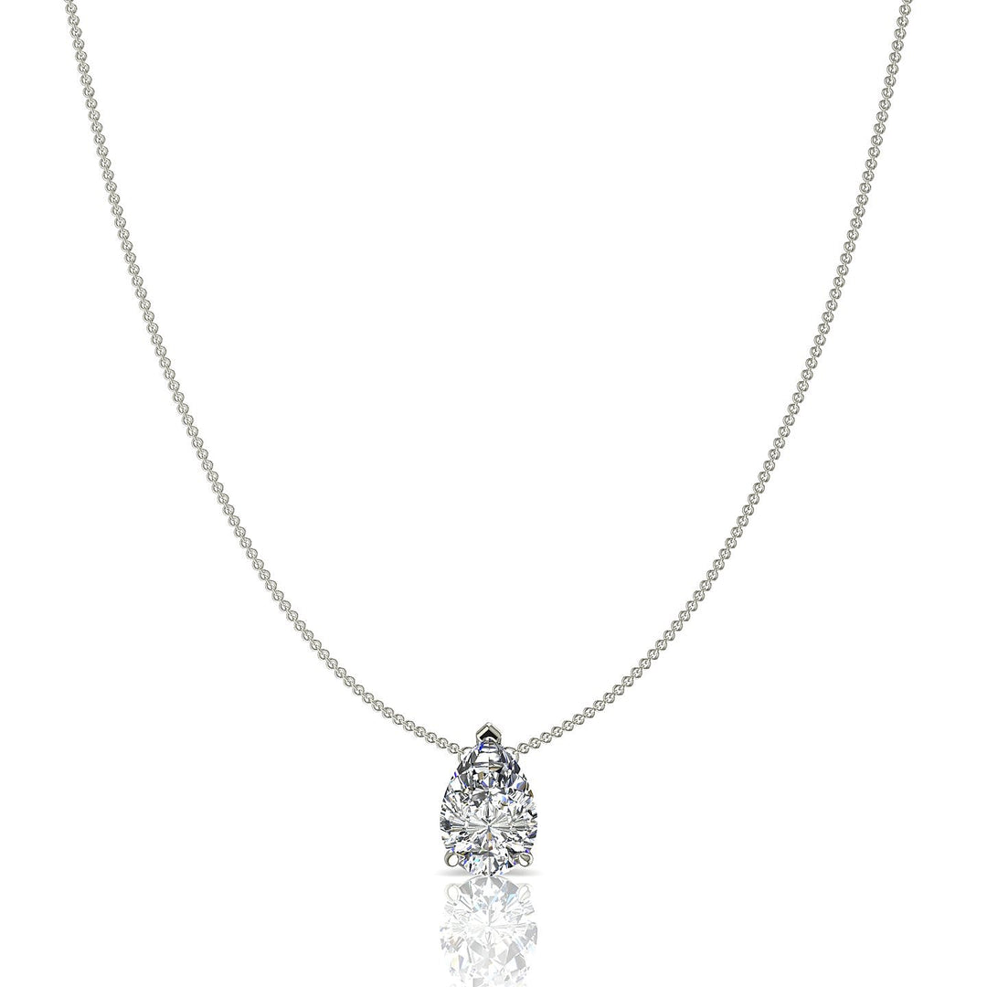 Pendentif diamant naturel poire 0.25 carat or blanc Ely