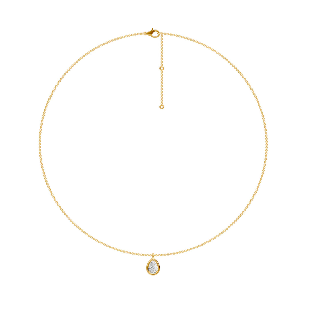 Pendentif diamant naturel poire 0.50 carat or jaune Annabella