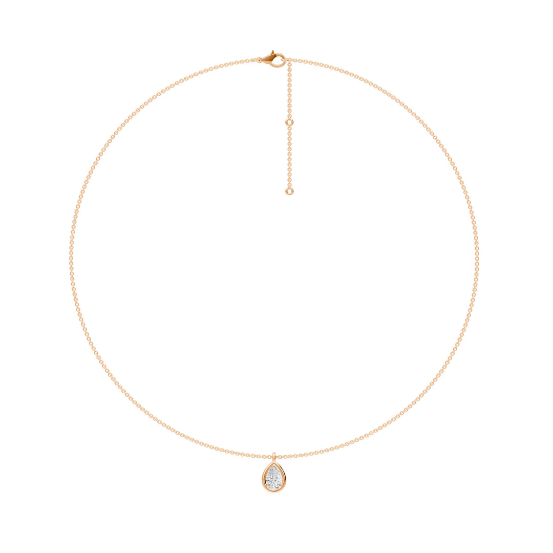 Pendentif diamant naturel poire 0.50 carat or rose Annabella