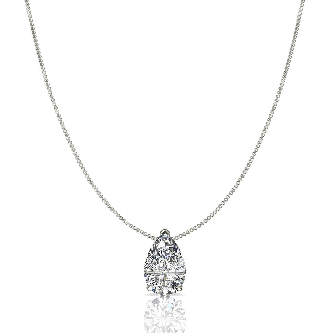 Pendentif diamant naturel poire 1.00 carat or blanc Ely