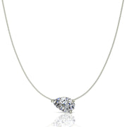 Pendentif diamant naturel poire 1.00 carat or blanc Graziella