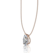 Pendentif diamant naturel poire 1.00 carat or rose Ely
