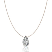 Pendentif diamant naturel poire 1.20 carat or rose Ely