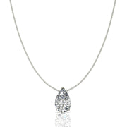 Pendentif diamant naturel poire 1.70 carat or blanc Ely