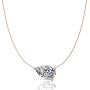 Pendentif diamant naturel poire 2.00 carat or rose Graziella