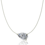 Load image into Gallery viewer, Pendentif diamant naturel poire 3.00 carats or blanc Graziella