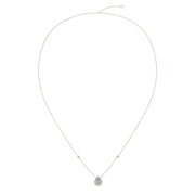 Pendentif diamant naturel poire et diamants naturels ronds 0.90 carat or rose Carla