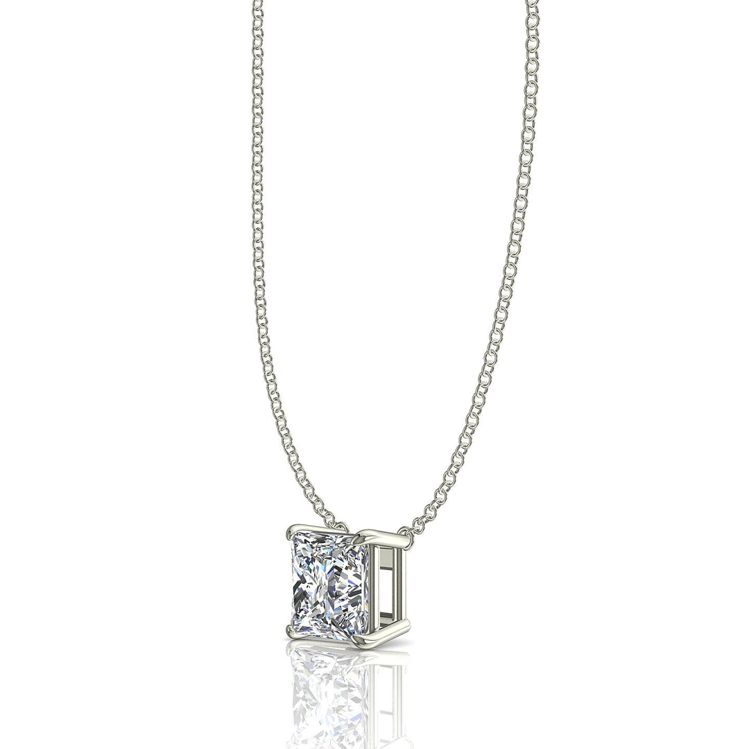 Pendentif diamant naturel princesse 0.80 carat or blanc Ely
