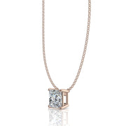 Pendentif diamant naturel princesse 0.80 carat or rose Ely