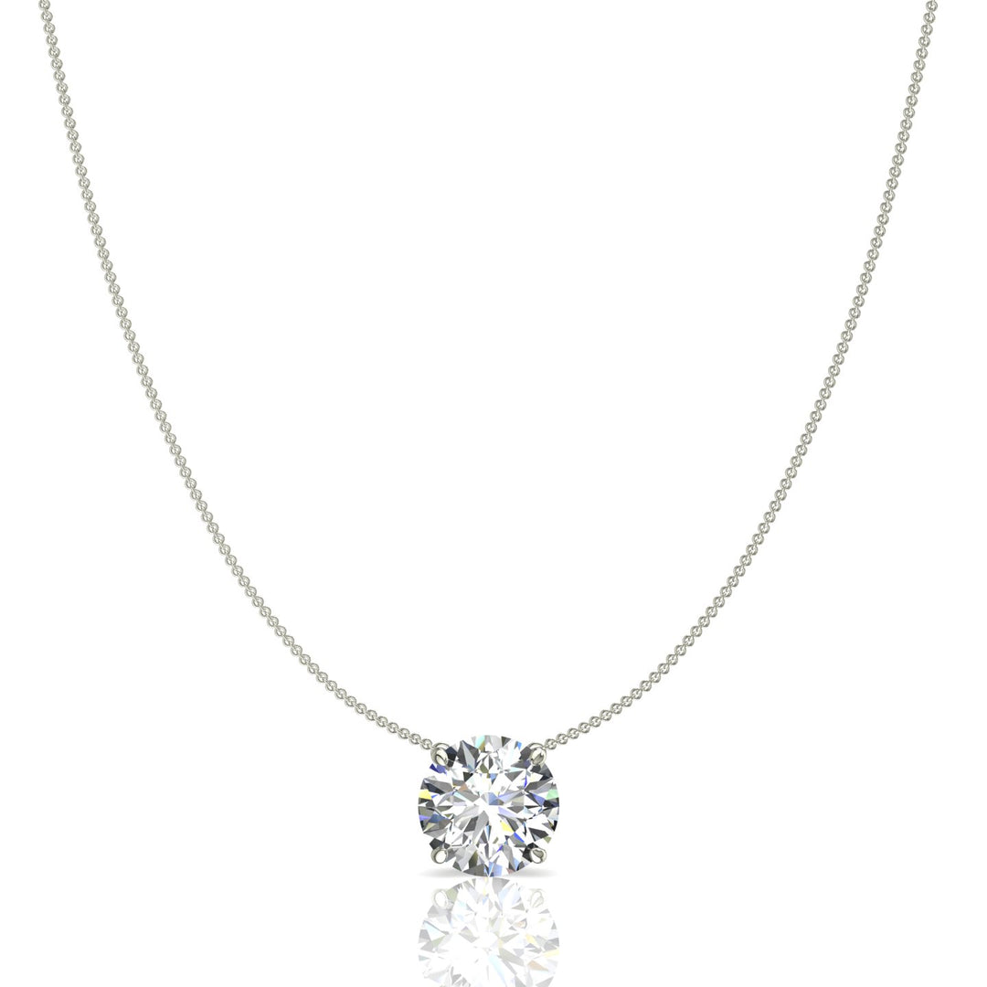 Pendentif diamant naturel rond 0.50 carat or blanc Ely