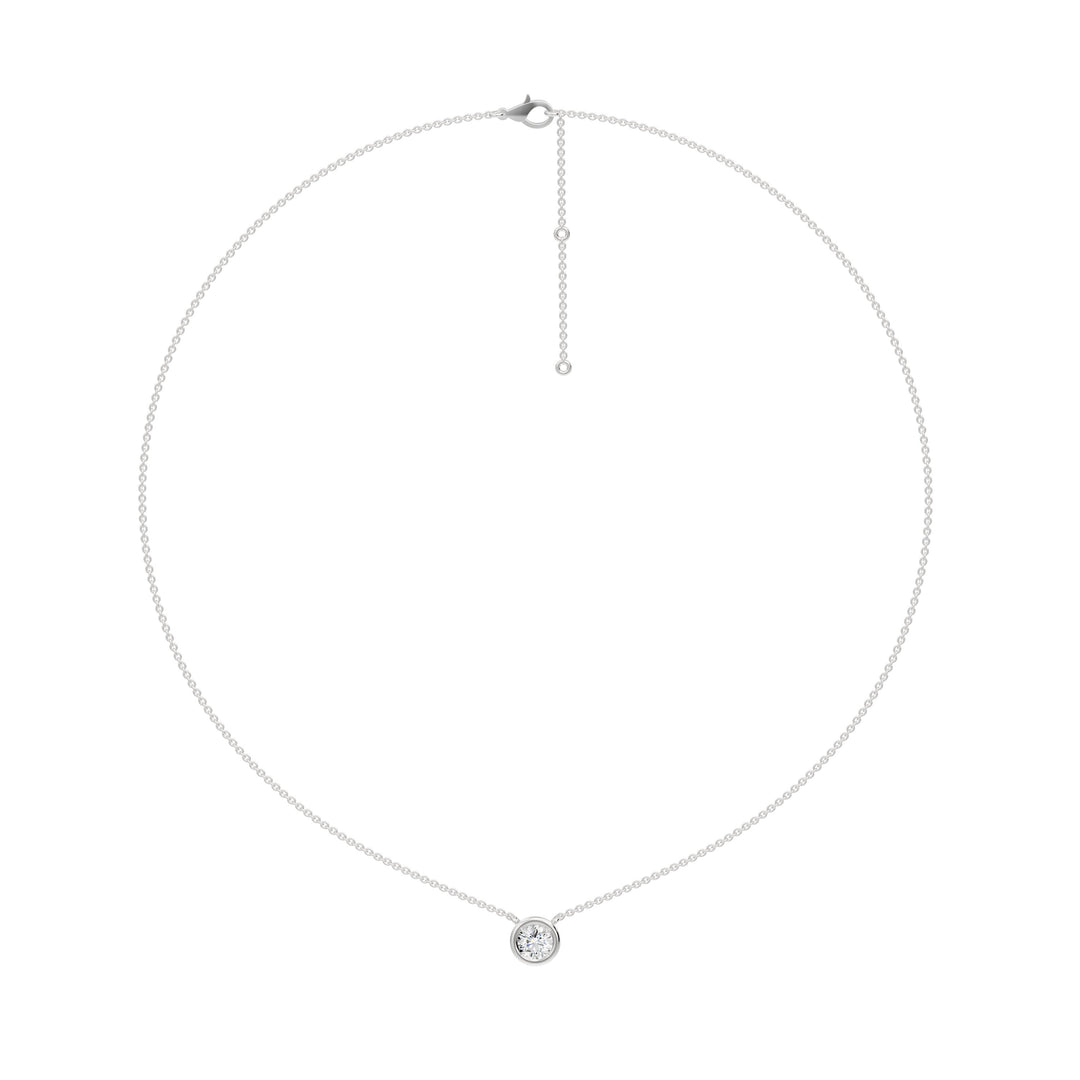 Pendentif diamant naturel rond 0.50 carat or blanc Rosalia