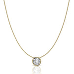 Load image into Gallery viewer, Pendentif diamant naturel rond 0.50 carat or jaune Barbara
