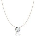 Load image into Gallery viewer, Pendentif diamant naturel rond 0.50 carat or rose Ely