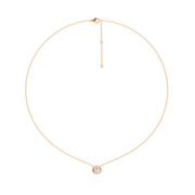 Pendentif diamant naturel rond 0.50 carat or rose Rosalia