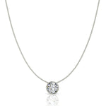Load image into Gallery viewer, Pendentif diamant naturel rond 0.60 carat or blanc Barbara