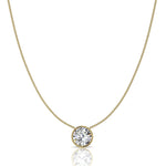 Charger l'image dans la visionneuse de la galerie, Pendentif diamant naturel rond 0.80 carat or jaune Barbara