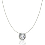 Load image into Gallery viewer, Pendentif diamant naturel rond 1.00 carat or blanc Barbara