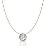 Load image into Gallery viewer, Pendentif diamant naturel rond 1.00 carat or jaune Barbara
