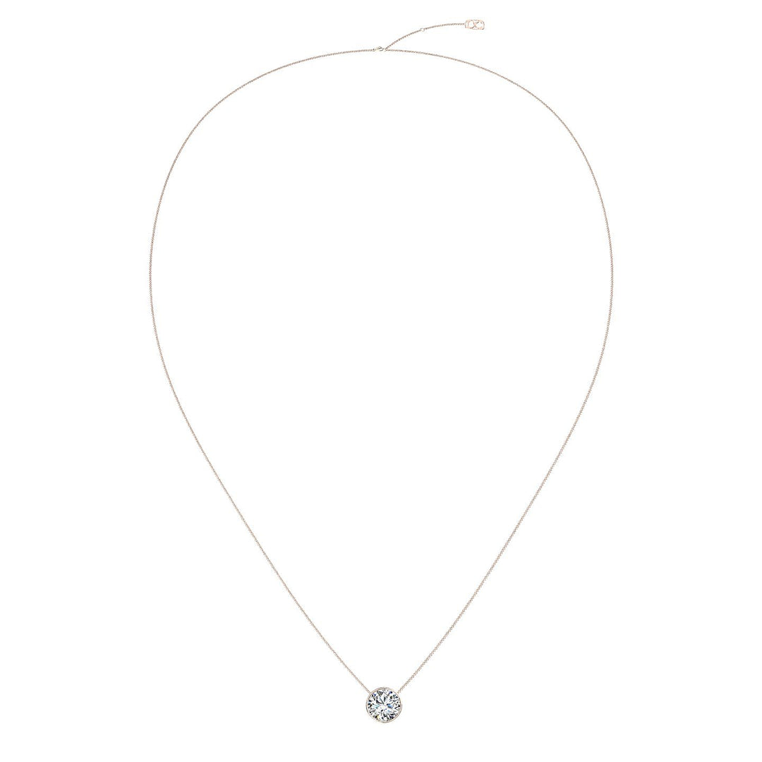 Pendentif diamant naturel rond 1.00 carat or rose Barbara