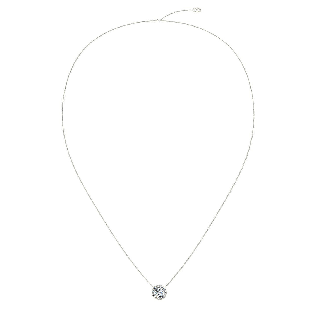 Pendentif diamant naturel rond 1.20 carat or blanc Barbara
