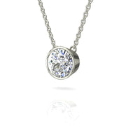 Pendentif diamant naturel rond 1.50 carat or blanc Barbara