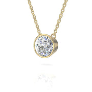Pendentif diamant naturel rond 1.50 carat or jaune Barbara