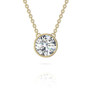 Pendentif diamant naturel rond 2.50 carats or jaune Barbara