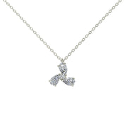 Pendentif diamant naturel rond et diamants naturels poires 0.34 carat or blanc Mellissa