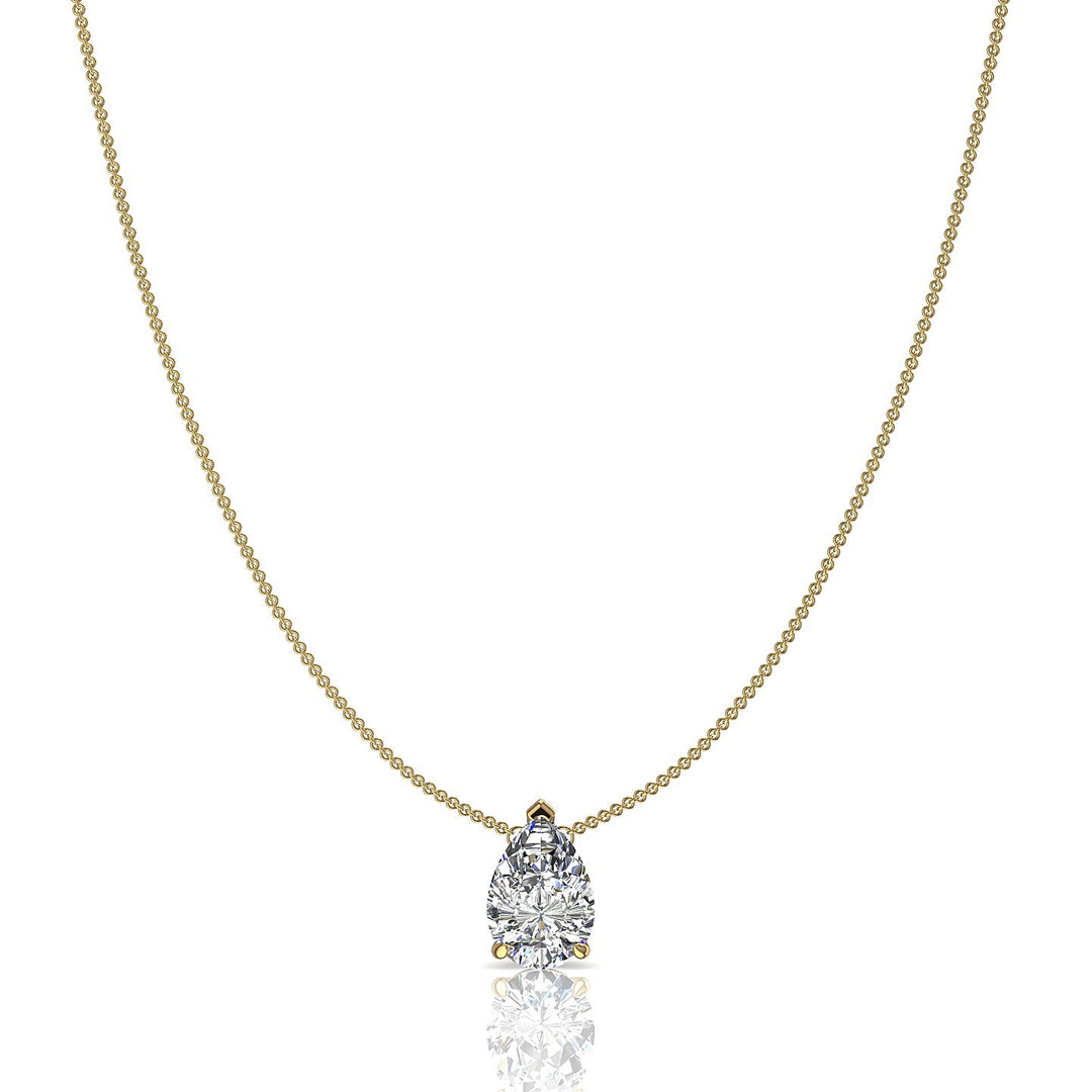 Pendentif diamant poire 0.25 carat or jaune Ely