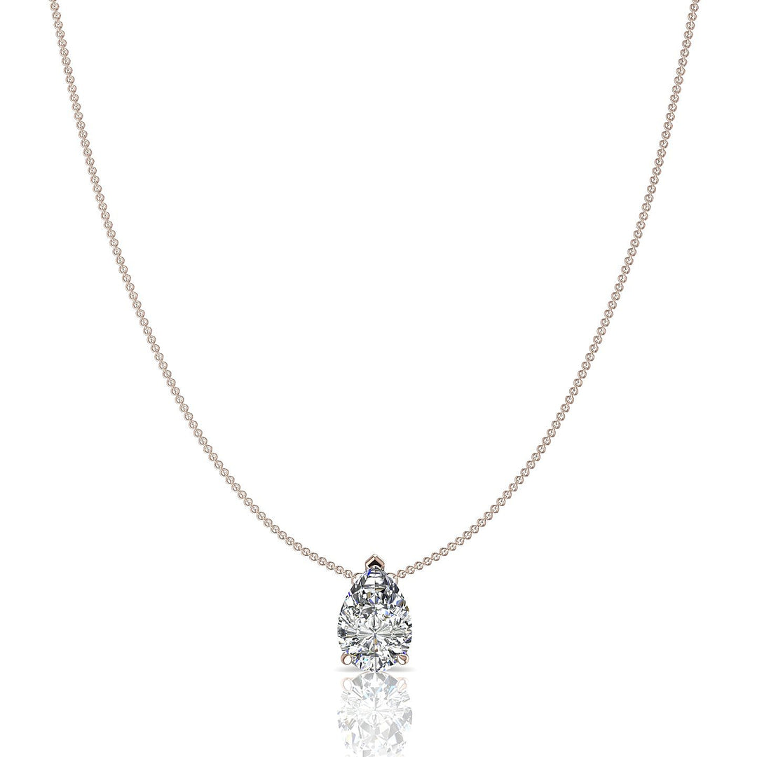 Pendentif diamant poire 0.25 carat or rose Ely