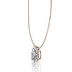 Load image into Gallery viewer, Pendentif diamant poire 1.00 carat or rose Ely
