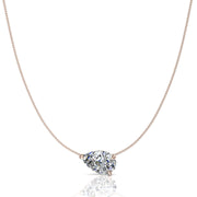 Pendentif diamant poire 1.00 carat or rose Graziella