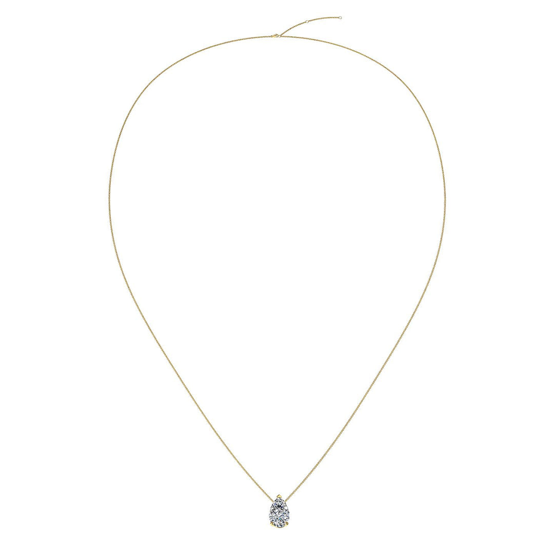 Pendentif diamant poire 2.00 carat or jaune Ely