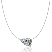 Pendentif diamant poire 3.00 carats or blanc Graziella